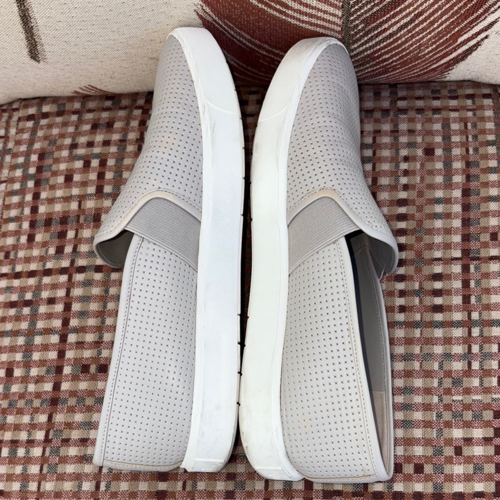 Vince Gray Blair Perforated Leather Slip-ons - Picture 2 of 8